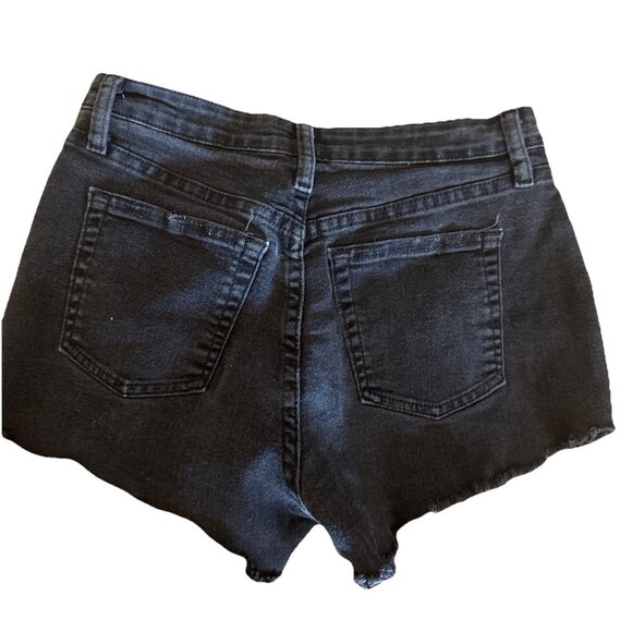 VTG 90s Distressed Lee Riders Cut-Off Denim Shorts Size 6 27” Inseam Black - Picture 4 of 4